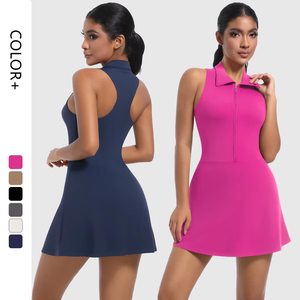 Robe de sport de yoga à bretelles croisées avec soutien-gorge intégré pour femmes, vêtements de sport sans manches de haute qualité - Product Image 5