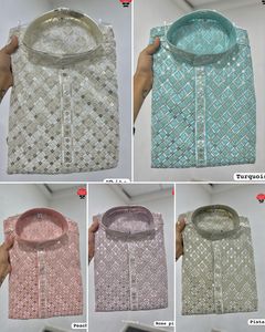 Rayon Kurta pour hommes avec Payjama Collections prêtes à l'emploi pour les vêtements de fonction traditionnels indiens et les vêtements de festival pakistanais - Product Image 6