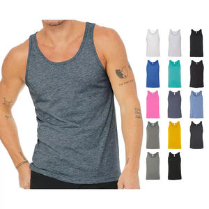 Venta al por mayor de calidad de algodón poliéster Unisex personalizado impreso chaleco camiseta sin mangas Bella Canvas Ringspun algodón prenda teñida camisetas sin mangas - Product Image 6