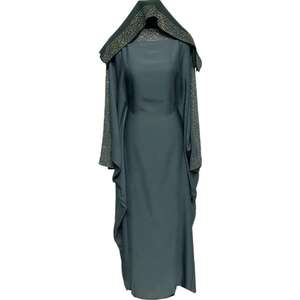 2025 Stylish Ladies Latest Chiffon Abaya with Rhinestones Custom Women Dress Muslim Two-piece Abaya Women Muslim Dress For Sale - Product Image 6