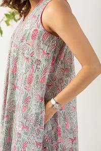 Vestido largo de algodón con bloque de mano indio, regalo de boda personalizado para novia, ropa de verano, estampado floral, Vestido de playa, moda para mujer - Product Image 3