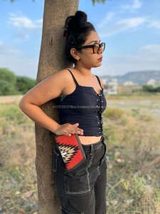 Bolso de mano de cuero de tela azteca occidental, monederos multicolores para mujer, carteras multiusos de cuero acolchado azteca únicas, novedad - Product Image 2