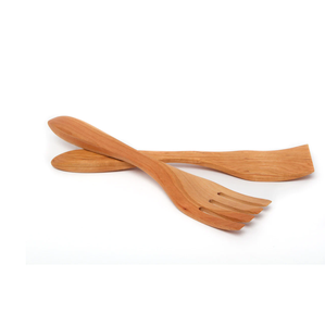 Cuillère à main à salade en bois naturel Utilisation personnalisée pour servir la pièce d'ustensile à salade sculptée à la main - Product Image 2