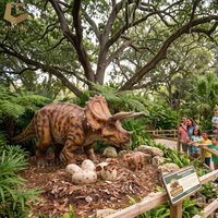 Scène d'encounter familial de dinosaures animatroniques personnalisée Turneky Dinosaur Project pour les zoos et les parcs à thème