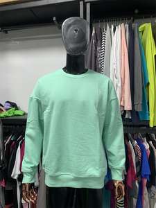 Sudadera de cuello redondo en relieve de gran tamaño para hombre, sudaderas bordadas de invierno de lana en blanco de algodón pesado - Product Image 6