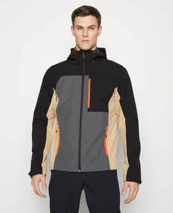 Veste de haute qualité 100% polyester pour homme, tissu softshell d'automne, isolée, respirante, pour le ski, la randonnée, col montant, style urbain - Product Image 1