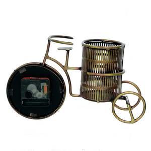 Antique <b>Pen</b> Holder With Clock <b>Pen</b> Holder for Office and Home Decoration Corporate Best <b>Gift</b> Gold - Product Image 3