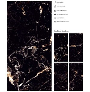 Sonett Moka 60x120cm Carreaux de porcelaine Finition très brillante Revêtement de sol noir de meilleure qualité pour villas classiques modernes à bas prix - Product Image 4