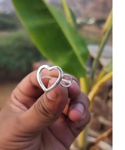 Bague d'amour écologique faite à la main en argent sterling chrétien à coeur ouvert pour femme cadeau parfait pour elle - Product Image 4
