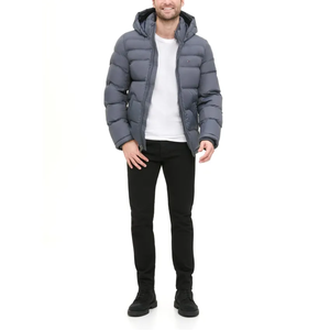 Veste matelassée personnalisée pour hommes avec col à capuche élégant, nouveau manteau, veste matelassée de créateur personnalisée pour hommes, 2025 - Product Image 2