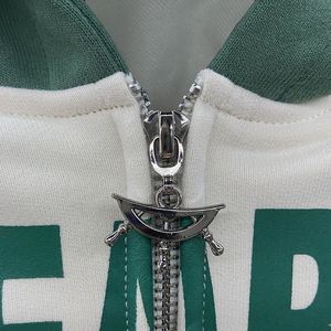 Nouveaux hommes à la mode décontracté coton lourd impression personnalisée logo contraste couleur personnalisé sweats à capuche à glissière - Product Image 5