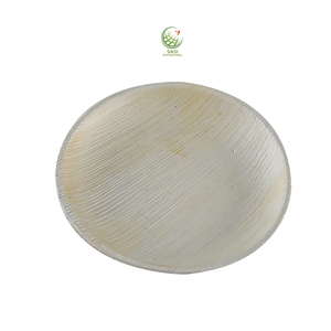 Nouvel arrivage d'assiettes rondes jetables en feuille de palmier en bois biodégradable de différentes formes pour le service de nourriture de mariage - Product Image 1