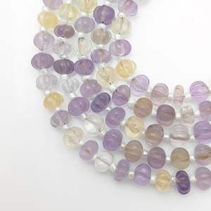 Ametrin Faceted Natural Gemstone Pumpkin Beaded Strands 5-7mm - Product Image 5