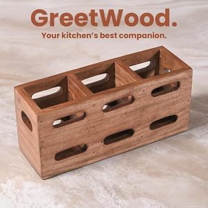 ที่ใส่ช้อนส้อมลายไม้ธรรมชาติ ราคาประหยัด สำหรับใช้ในครัวทุกวัน เป็นมิตรกับสิ่งแวดล้อม - Product Image 6