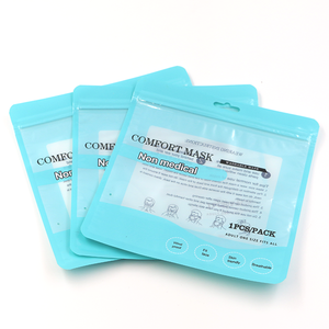 Benutzer definierte Pink Blue Self Seal Reiß verschluss Kunststoff Einzelhandel Verpackungs tasche Druck verschluss beutel Paket für Gesichts maske mit Hang Hole Moist ure Proof - Product Image 3