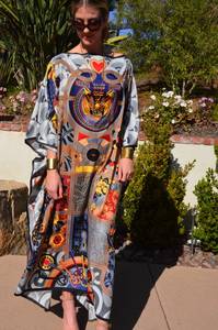 ชุดเดรสยาวพิมพ์ลายดอกไม้ แขนยาว ทรงหลวม สไตล์คาฟทัน คุณภาพสูง สำหรับผู้หญิง ไซส์พลัส ใส่สบายๆ ไปเที่ยวทะเล ฤดูร้อน เอวธรรมชาติ - Product Image 4