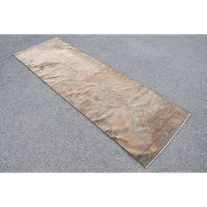 Tapis en Laine Beige Vintage 2.9 X 8.7ft Tapis Plat Turc avec Motif Patchwork Support en Latex pour Décorations de Salon - Product Image 2