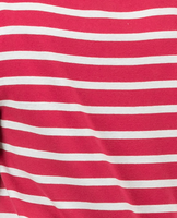 T-shirt pull col rond personnalisé pour femme, style décontracté urbain, en jersey épais, imprimé sérigraphié, rayé, avec logo délavé, vente en gros