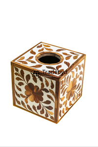 Caja de pañuelos con incrustaciones de nácar hecha a mano, elegante decoración de mesa, soporte para pañuelos Tradebyd - Product Image 3