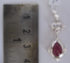 Colgante de Oro Rosa con Rubí y Topacio Blanco, Chapado en Rodio, Amuleto Religioso con Diamante y Perla como Piedras Principales - Product Image 1