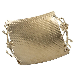 Bandeja de Servir de Acero Inoxidable de Gran Calidad con Asas Ornamentadas de Rama de Olivo, Bandeja Decorativa Moderna al por Mayor para Decoración del Hogar - Product Image 2