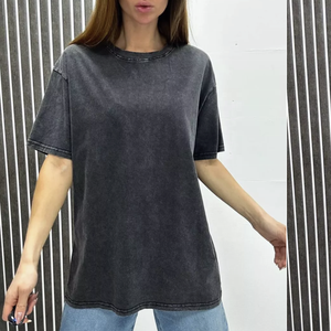 Camisetas de Algodón 100% para Mujer, Estilo Holgado, Hombros Caídos, Estilo Vintage, Unisex, con Estampado de Logotipo, Camisetas Largas y Holgadas - Product Image 4