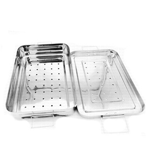 Boîte à instruments médicaux vétérinaires perforée en acier inoxydable 304 avec système de verrouillage - Product Image 2