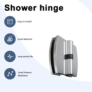 Hydrorelax Polished Chrome <strong>Round</strong> Edge 90 Degree Stainless Steel Zinc Alloy Glass Door <strong>Hinge</strong> for Shower Enclosure - Product Image 3