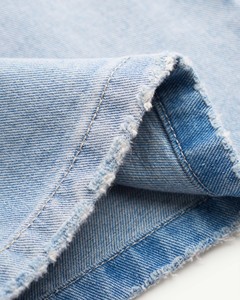 Shorts en denim non tissé uni pour homme, étiquette pointue, respirant, décontracté, été, taille mi-haute, coupe droite, fermeture à cordon, routine Vietnam - Product Image 6