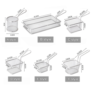 Mini panier à frites en acier inoxydable 304, panier à chips en maille métallique de qualité alimentaire avec poignée pour la restauration, la cuisine et <span class=keywords><strong>le</strong></span> service à table - Product Image 3