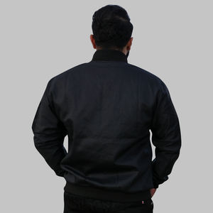 Custom <b>Black</b> Nylon Windbreaker <b>Jacket</b> for <b>Men</b> Full Zipper Stand Collar Baseball Bomber Street Wear Coated Processing - Product Image 3