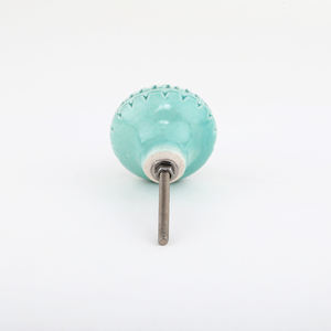 Tirador de cajón y gabinete pastel suave con pomo de cerámica azul Tiffany silenciado - Product Image 3