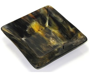 Plateau décoratif rectangulaire en résine, finition ambre - Product Image 4