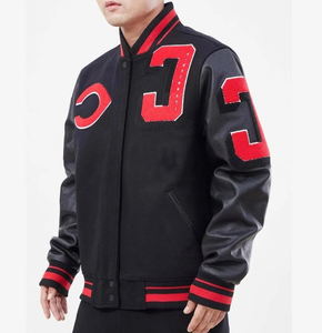 Vestes d'université pour hommes grande taille vestes d'université vierges en gros veste d'université Letterman unie avec logo personnalisé pour hommes 2024 - Product Image 3