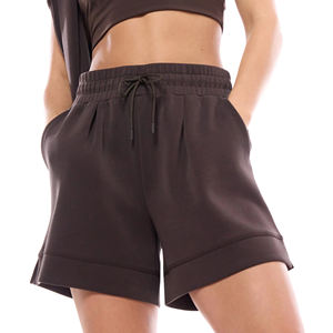 Pantalon ample pour femme en molleton 100 % coton respirant, taille mi-haute, ourlet bas, fentes latérales, poches croisées, style urbain, écologique - Product Image 3