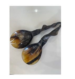 ชุดช้อนตักสลัดควายเขาควายดีไซน์ไม่เหมือนใครชุดเสิร์ฟสลัดเขาควายสำหรับงานเลี้ยง - Product Image 5