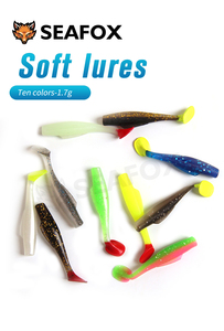 Señuelo de pesca flotante de 6.0cm y 1.7g para lubina, tipo Luya de plástico blando, Texas Caro Group, para la caza de perca, pez mandarín, con cola de cuchilla y horquilla, para río. - Product Image 2