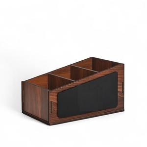 Support de télécommande moderne à 3 niveaux et multi-compartiments pour la maison, le salon, organisateur de table, design détachable, en bois, pour vaisselle - Product Image 1
