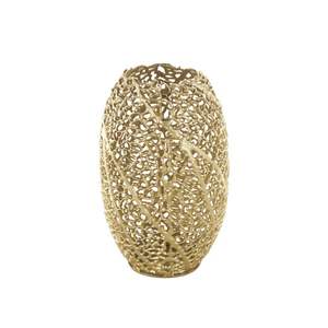 Vase en métal au design superbement conçu avec des détails antiques finis et ornés Forme et taille personnalisées polies dorées - Product Image 6