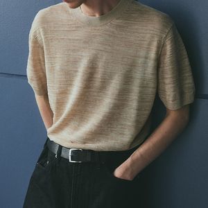 T-shirt brillant tricoté T-shirts vierges de qualité supérieure pour hommes Logo personnalisé 100% coton T-shirts vierges pour hommes - Product Image 3