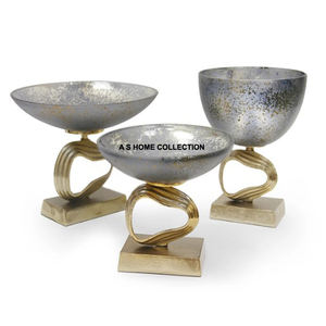 Modern Style High Quality Metal <b>Serve</b> <b>Bowl</b> Gold Plating Finished with Latest Design Handicraft Decoration for Wholesale Price - Product Image 1