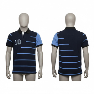 เสื้อเชิ้ตผู้ชายลำลอง คุณภาพสูง ผ้าฝ้าย 100% แขนสั้น ระบายอากาศดี ลายทาง ไซส์ M-3XL สำหรับฤดูร้อน รับสกรีนโลโก้ - Product Image 1