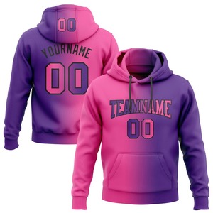 Custom Stitched Purple Pink-Black Gradient Fashion Sports Pullover Sudadera con capucha - Product Image 1