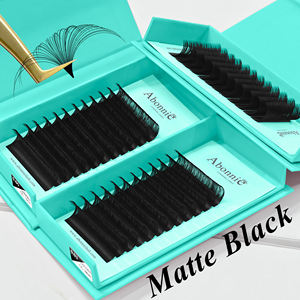 Abonnie Dark Matte Lash <span class=keywords><strong>Krean</strong></span>, Bandejas de Pestañas de Fibra PBT, Extensiones de Pestañas Clásicas, Extensiones de Pestañas Individuales, Negro Mate - Product Image 3