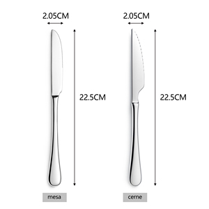 Couteaux à steak en acier inoxydable 22,5 x 2,05 cm Qualité supérieure Acier inoxydable 18/0 Poli miroir Compatible lave-vaisselle Luxe moderne - Product Image 3