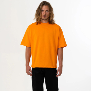 Camiseta de gran tamaño con hombros caídos para hombre, ropa de calle en blanco con cuello falso OEM con impresión personalizada, transpirable, OEM - Product Image 5