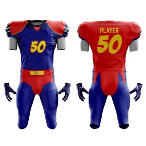 Conjunto de Uniforme de Fútbol Americano Personalizado al por Mayor de Fábrica, de Secado Rápido, Manga Corta, Transpirable, 100% Poliéster, para Todas las Temporadas - Product Image 2