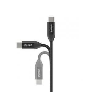 Cable USB-C a USB-C Choetech de 2m con Carga Súper Rápida de 20W, 3 en 1, 2A, Revestimiento de Nailon con Malla de Protección para Uso con Computadora (XCC-1036) - Product Image 1