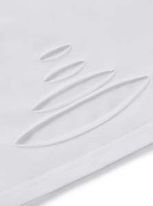 เสื้อยืดลายหัวกะโหลกสำหรับผู้หญิงเสื้อครอปแขนสั้นมีรอยขาดทำจากผ้าฝ้ายและอีลาสเทน - Product Image 4