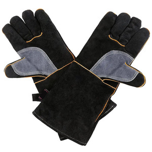 Gants de soudage en cuir de sécurité pour les mains de couleur noire et grise Gants ignifuges de qualité supérieure fabriqués au Pakistan par KEEM BROTHER - Product Image 4